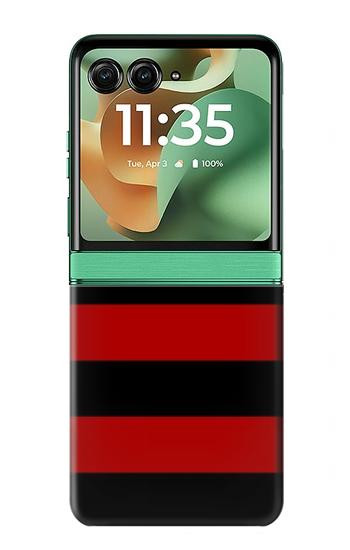 S2638 Black and Red Striped Hülle Schutzhülle Taschen für Motorola Razr 70+,60+, Razr+ (2026, 2025, 2024)