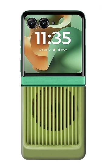 S2656 Vintage Bakelite Radio Green Hülle Schutzhülle Taschen für Motorola Razr 70+,60+, Razr+ (2026, 2025, 2024)