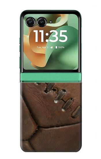 S2661 Leather Soccer Football Graphic Hülle Schutzhülle Taschen für Motorola Razr 70+,60+, Razr+ (2026, 2025, 2024)