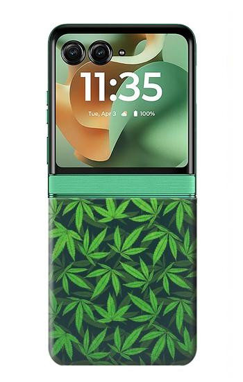 S2666 Marijuana Pattern Hülle Schutzhülle Taschen für Motorola Razr 70+,60+, Razr+ (2026, 2025, 2024)