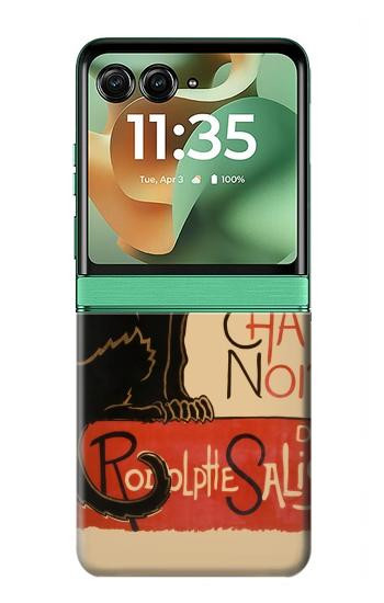 S2739 Chat Noir Black Cat Vintage Hülle Schutzhülle Taschen für Motorola Razr 70+,60+, Razr+ (2026, 2025, 2024)