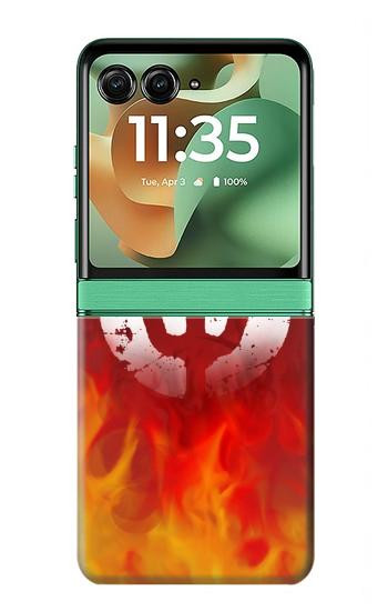 S2803 Fire Red Devil Spear Symbol Hülle Schutzhülle Taschen für Motorola Razr 70+,60+, Razr+ (2026, 2025, 2024)