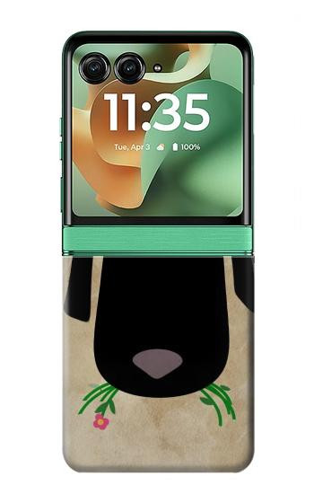 S2826 Cute Cartoon Unsleep Black Sheep Hülle Schutzhülle Taschen für Motorola Razr 70+,60+, Razr+ (2026, 2025, 2024)