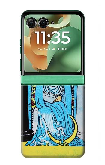 S2837 The High Priestess Vintage Tarot Card Hülle Schutzhülle Taschen für Motorola Razr 70+,60+, Razr+ (2026, 2025, 2024)
