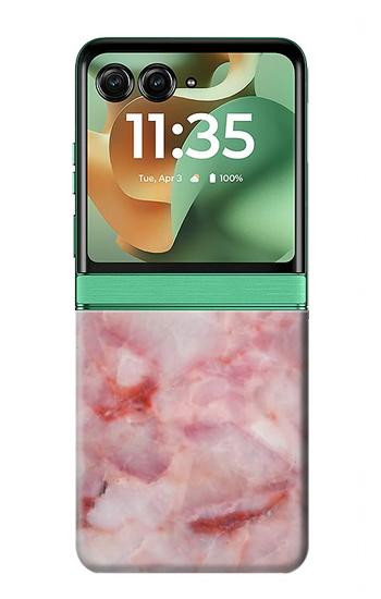 S2843 Pink Marble Texture Hülle Schutzhülle Taschen für Motorola Razr 70+,60+, Razr+ (2026, 2025, 2024)