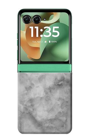 S2845 Gray Marble Texture Hülle Schutzhülle Taschen für Motorola Razr 70+,60+, Razr+ (2026, 2025, 2024)