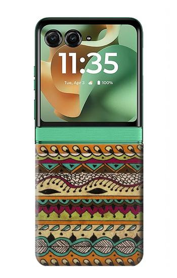 S2860 Aztec Boho Hippie Pattern Hülle Schutzhülle Taschen für Motorola Razr 70+,60+, Razr+ (2026, 2025, 2024)
