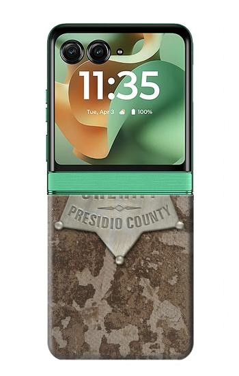 S2868 Texas Presidio County Sheriff Badge Hülle Schutzhülle Taschen für Motorola Razr 70+,60+, Razr+ (2026, 2025, 2024)