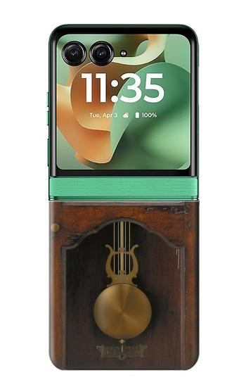 S3173 Grandfather Clock Antique Wall Clock Hülle Schutzhülle Taschen für Motorola Razr 70+,60+, Razr+ (2026, 2025, 2024)