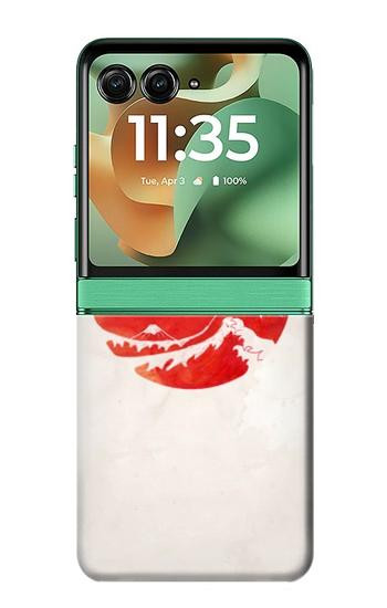S3237 Waves Japan Flag Hülle Schutzhülle Taschen für Motorola Razr 70+,60+, Razr+ (2026, 2025, 2024)