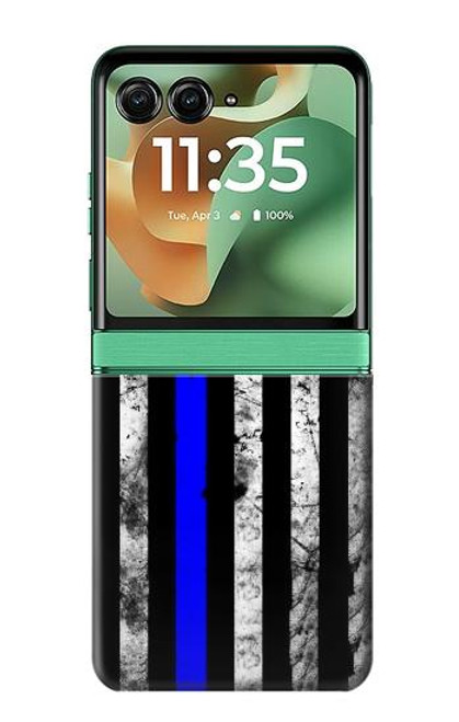 S3244 Thin Blue Line USA Hülle Schutzhülle Taschen für Motorola Razr 60, Razr 2025