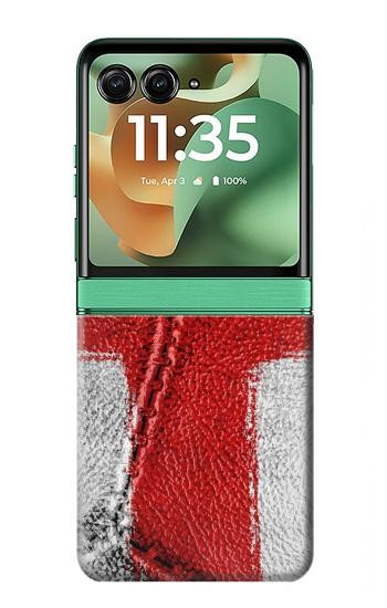 S3316 England Flag Vintage Football Graphic Hülle Schutzhülle Taschen für Motorola Razr 70+,60+, Razr+ (2026, 2025, 2024)