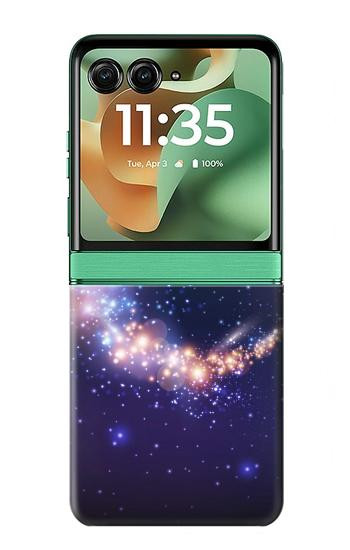S3324 Crescent Moon Galaxy Hülle Schutzhülle Taschen für Motorola Razr 70+,60+, Razr+ (2026, 2025, 2024)
