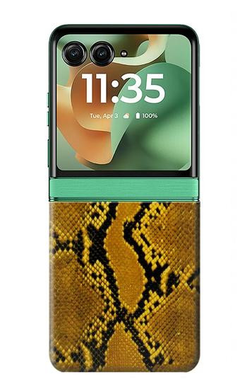 S3365 Yellow Python Skin Graphic Print Hülle Schutzhülle Taschen für Motorola Razr 70+,60+, Razr+ (2026, 2025, 2024)
