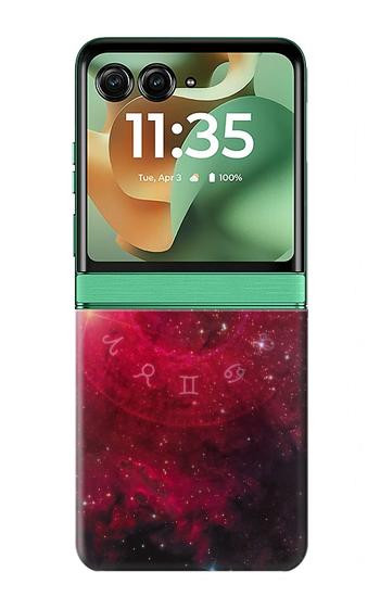 S3368 Zodiac Red Galaxy Hülle Schutzhülle Taschen für Motorola Razr 70+,60+, Razr+ (2026, 2025, 2024)