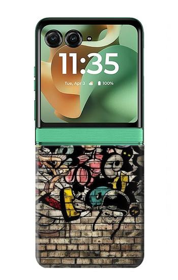 S3394 Graffiti Wall Hülle Schutzhülle Taschen für Motorola Razr 70+,60+, Razr+ (2026, 2025, 2024)