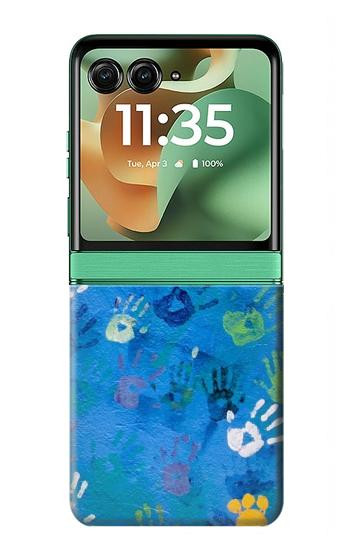 S3403 Hand Print Hülle Schutzhülle Taschen für Motorola Razr 70+,60+, Razr+ (2026, 2025, 2024)