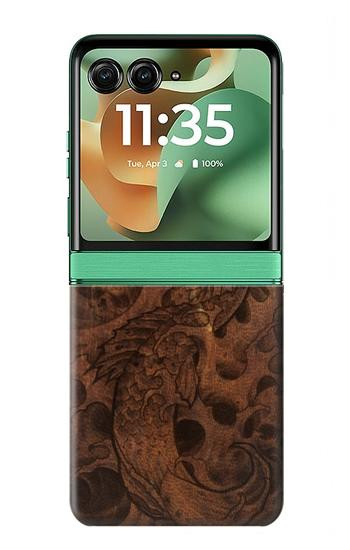 S3405 Fish Tattoo Leather Graphic Print Hülle Schutzhülle Taschen für Motorola Razr 70+,60+, Razr+ (2026, 2025, 2024)