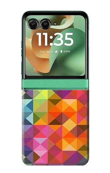 S3477 Abstract Diamond Pattern Hülle Schutzhülle Taschen für Motorola Razr 70+,60+, Razr+ (2026, 2025, 2024)