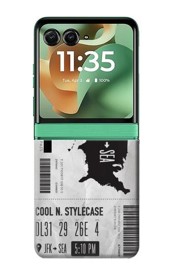 S3615 Airline Boarding Pass Art Hülle Schutzhülle Taschen für Motorola Razr 70+,60+, Razr+ (2026, 2025, 2024)