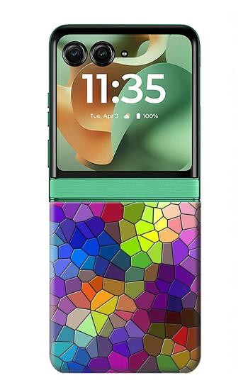 S3677 Colorful Brick Mosaics Hülle Schutzhülle Taschen für Motorola Razr 70+,60+, Razr+ (2026, 2025, 2024)