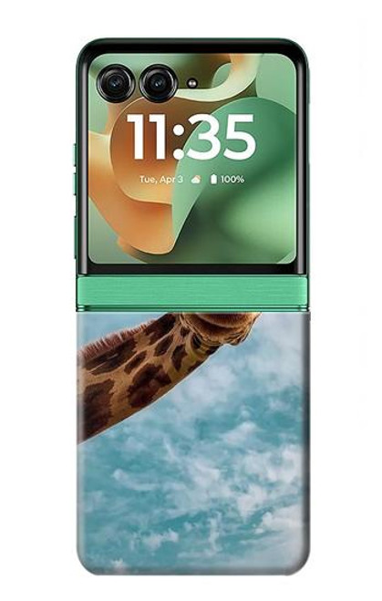 S3680 Cute Smile Giraffe Hülle Schutzhülle Taschen für Motorola Razr 60, Razr 2025