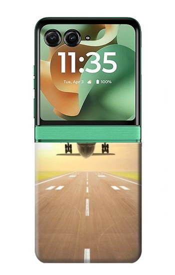 S3837 Airplane Take off Sunrise Hülle Schutzhülle Taschen für Motorola Razr 70+,60+, Razr+ (2026, 2025, 2024)