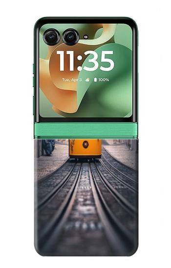 S3867 Trams in Lisbon Hülle Schutzhülle Taschen für Motorola Razr 70+,60+, Razr+ (2026, 2025, 2024)