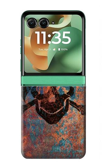 S3895 Pirate Skull Metal Hülle Schutzhülle Taschen für Motorola Razr 70+,60+, Razr+ (2026, 2025, 2024)