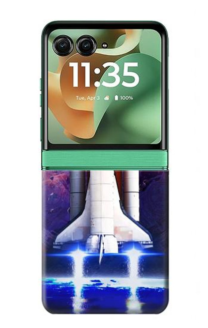 S3913 Colorful Nebula Space Shuttle Hülle Schutzhülle Taschen für Motorola Razr 60, Razr 2025