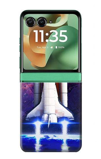 S3913 Colorful Nebula Space Shuttle Hülle Schutzhülle Taschen für Motorola Razr 70+,60+, Razr+ (2026, 2025, 2024)