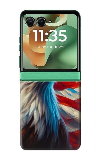 S3967 Bald Eagle American Flag Hülle Schutzhülle Taschen für Motorola Razr 70+,60+, Razr+ (2026, 2025, 2024)