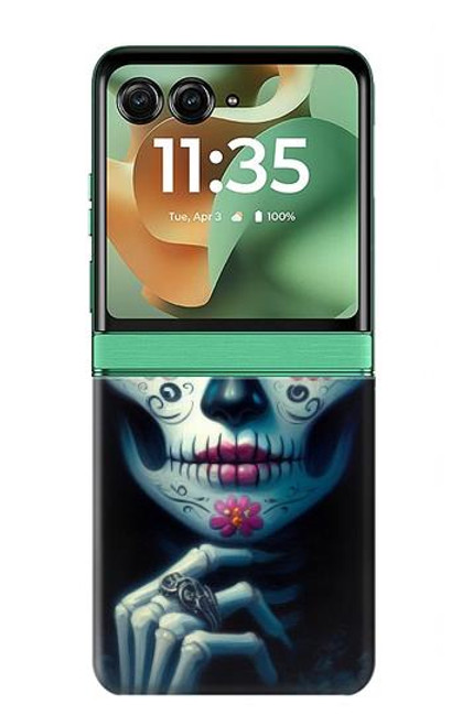 S3990 Girl Skull Steam Punk Gothic Hülle Schutzhülle Taschen für Motorola Razr 60, Razr 2025