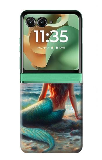 S4006 Oil Painting Mermaid Hülle Schutzhülle Taschen für Motorola Razr 70+,60+, Razr+ (2026, 2025, 2024)