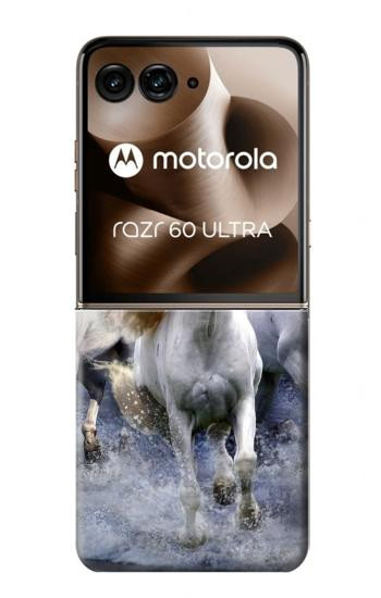 S0246 White Horse Hülle Schutzhülle Taschen für Motorola Razr 70 Ultra, 60 Ultra, 50 Ultra, Ultra 2026, Ultra 2025
