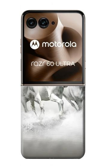 S0933 White Horses Hülle Schutzhülle Taschen für Motorola Razr 70 Ultra, 60 Ultra, 50 Ultra, Ultra 2026, Ultra 2025
