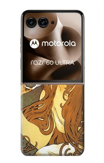 S0969 Alphonse Mucha Job Hülle Schutzhülle Taschen für Motorola Razr 70 Ultra, 60 Ultra, 50 Ultra, Ultra 2026, Ultra 2025