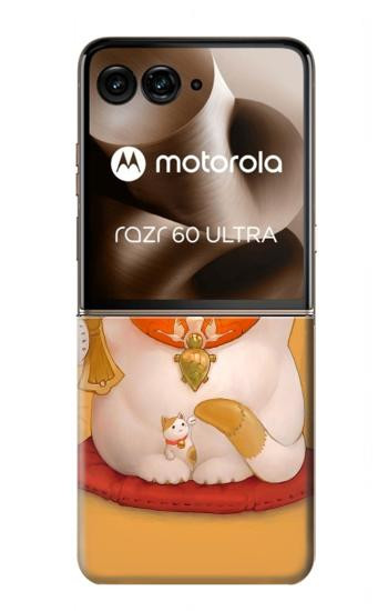 S1217 Maneki Neko Lucky Cat Hülle Schutzhülle Taschen für Motorola Razr 70 Ultra, 60 Ultra, 50 Ultra, Ultra 2026, Ultra 2025