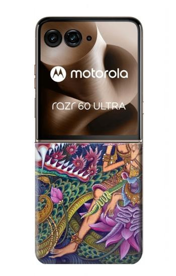 S1240 Bali Painting Hülle Schutzhülle Taschen für Motorola Razr 70 Ultra, 60 Ultra, 50 Ultra, Ultra 2026, Ultra 2025