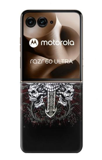 S1434 Skull Wing Tattoo Biker Hülle Schutzhülle Taschen für Motorola Razr 70 Ultra, 60 Ultra, 50 Ultra, Ultra 2026, Ultra 2025