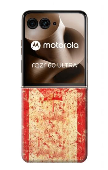 S1603 Canada Flag Old Vintage Hülle Schutzhülle Taschen für Motorola Razr 60 Ultra, Razr Ultra 2025