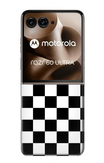 S1611 Black and White Check Chess Board Hülle Schutzhülle Taschen für Motorola Razr 70 Ultra, 60 Ultra, 50 Ultra, Ultra 2026, Ultra 2025