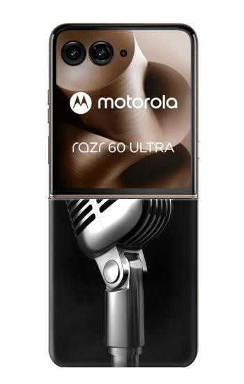 S1672 Retro Microphone Jazz Music Hülle Schutzhülle Taschen für Motorola Razr 70 Ultra, 60 Ultra, 50 Ultra, Ultra 2026, Ultra 2025