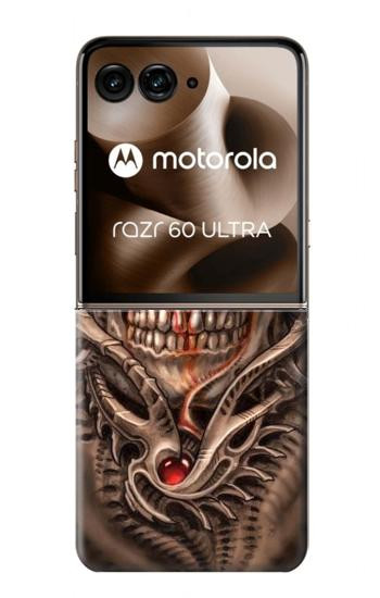 S1675 Skull Blood Tattoo Hülle Schutzhülle Taschen für Motorola Razr 60 Ultra, Razr Ultra 2025