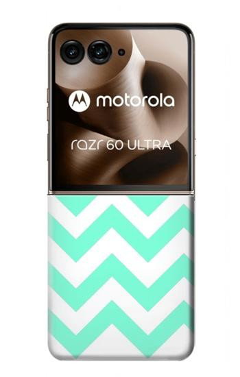 S1723 Mint Chevron Zigzag Hülle Schutzhülle Taschen für Motorola Razr 60 Ultra, Razr Ultra 2025