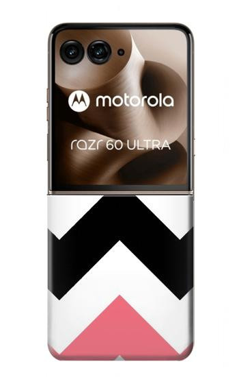 S1849 Pink Black Chevron Zigzag Hülle Schutzhülle Taschen für Motorola Razr 60 Ultra, Razr Ultra 2025