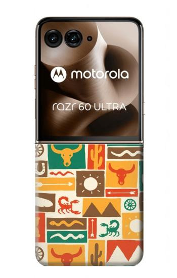 S1873 Western Pattern Hülle Schutzhülle Taschen für Motorola Razr 60 Ultra, Razr Ultra 2025