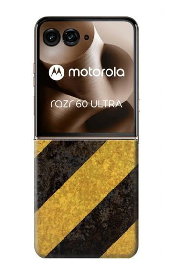S2231 Yellow and Black Line Hazard Striped Hülle Schutzhülle Taschen für Motorola Razr 70 Ultra, 60 Ultra, 50 Ultra, Ultra 2026, Ultra 2025