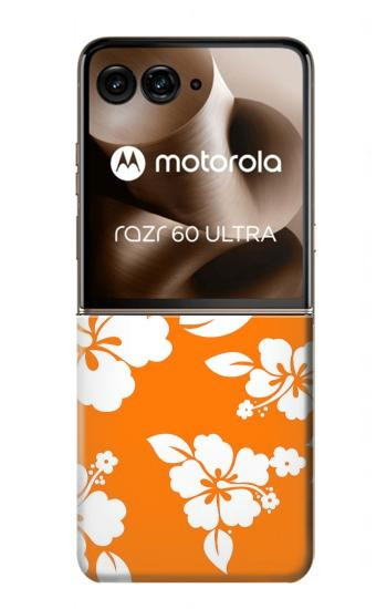 S2245 Hawaiian Hibiscus Orange Pattern Hülle Schutzhülle Taschen für Motorola Razr 70 Ultra, 60 Ultra, 50 Ultra, Ultra 2026, Ultra 2025