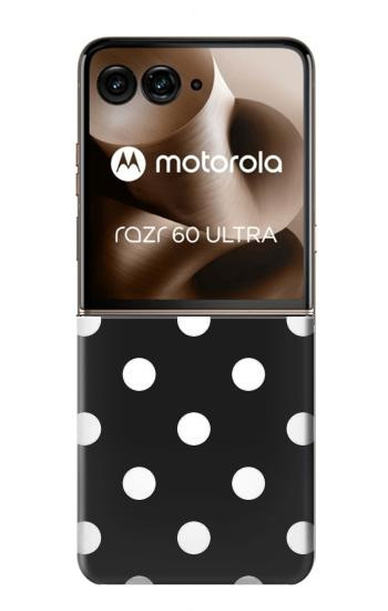 S2299 Black Polka Dots Hülle Schutzhülle Taschen für Motorola Razr 60 Ultra, Razr Ultra 2025